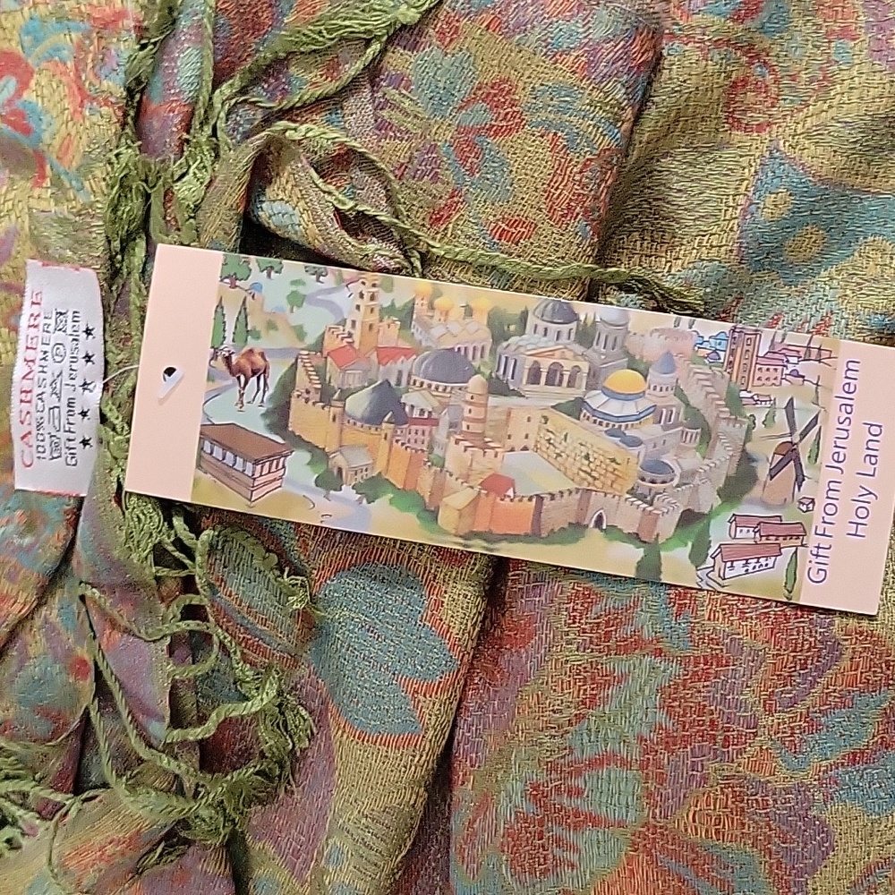 CASHMERE Multicolor Paisley Wrap/Shawl/Large Scarf - Picture 7 of 7